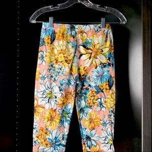 DOCELE Women High Waist Cropped Pink Leggings